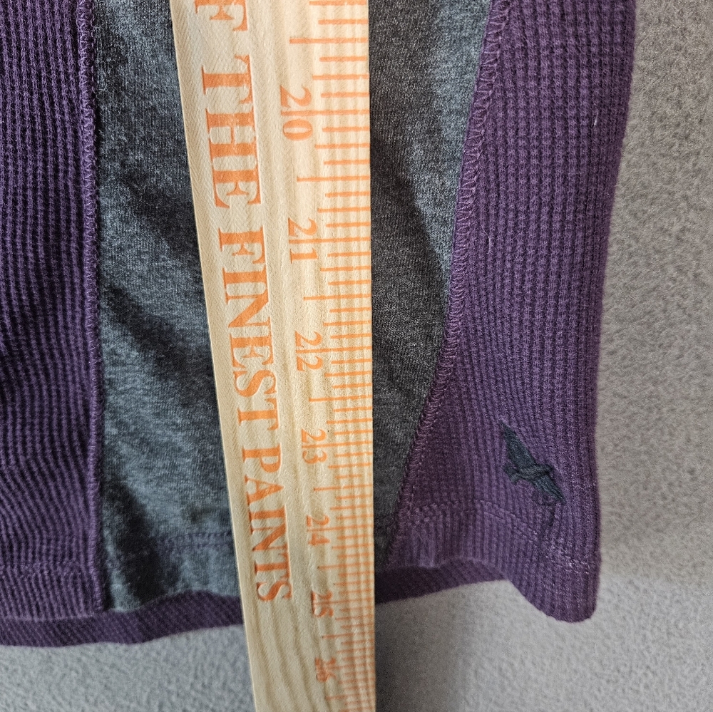 Eddie Bauer Womens L Henley Thermal Waffle Knit Purple Gray Long Sleeve Outdoor - Picture 5 of 9